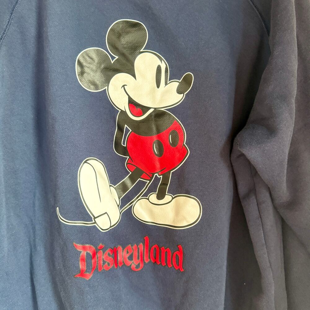 Disneyland Mickey Mouse Graphic Sweatshirt XL Navy Blue Disney Parks Crewneck - Picture 2 of 8